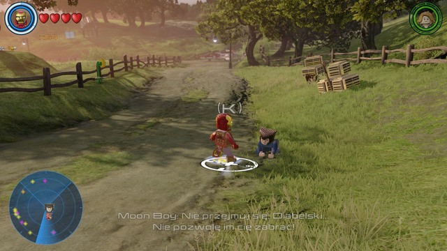 On the left side of the farm you will find a tyrannosaurus and Moon Boy - Side missions - Bartons Farm - secrets - LEGO Marvels Avengers - Game Guide and Walkthrough