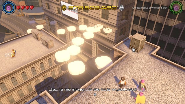 During this mission you must use Vision to control the imprisoned characters and jump between clouds until you reach Cloud 9 - Side missions - North Manhattan - secrets - LEGO Marvels Avengers - Game Guide and Walkthrough