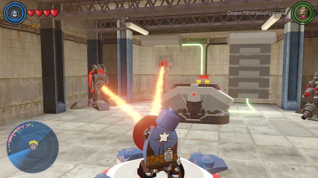 Once inside, pull the lever behind the container and position Captain America on the platform - Golden bricks - North Manhattan - secrets - LEGO Marvels Avengers - Game Guide and Walkthrough