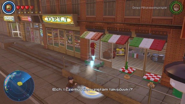 In Little Italy district you will find the restaurant shown on the picture - Golden bricks - North Manhattan - secrets - LEGO Marvels Avengers - Game Guide and Walkthrough