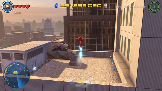 On the roof in eastern part you will find the place shown on the picture - Golden bricks - North Manhattan - secrets - LEGO Marvels Avengers - Game Guide and Walkthrough
