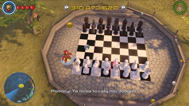 Another golden brick is hidden on the chessboard in Central Park - Golden bricks - Central Manhattan - secrets - LEGO Marvels Avengers - Game Guide and Walkthrough