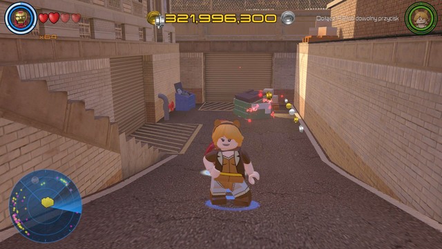 Walk towards the container shown on the picture and open it as Vision - Golden bricks - Central Manhattan - secrets - LEGO Marvels Avengers - Game Guide and Walkthrough