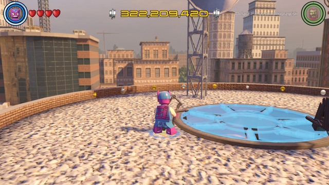 On the roof of the same building in which you found brick number 33 you will find a glass cover that must be destroyed as Hawkeye - Golden bricks - Central Manhattan - secrets - LEGO Marvels Avengers - Game Guide and Walkthrough
