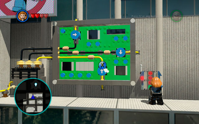 The way to the next location is blocked by the electrified, deadly surface on the ground - Times Square / Oscorp | Walkthrough - Walkthrough - LEGO Marvel Super Heroes Game Guide & Walkthrough