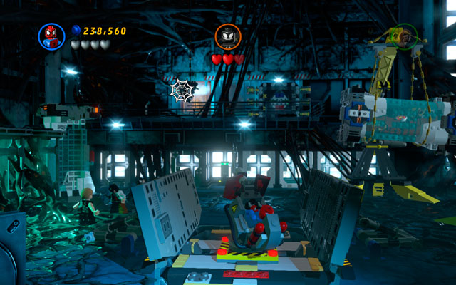 Wait for some time struggling with infinite group of minions - you need to survive long enough to see a computer appearing on the central wall - Exploratory Laboratory | Walkthrough - Walkthrough - LEGO Marvel Super Heroes Game Guide & Walkthrough