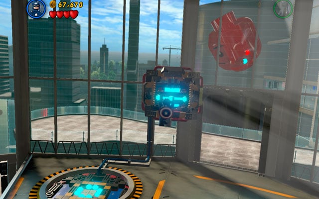 Use Captain Americas agility to jump through some poles located in the balustrade, so you can climb on the second floor - Rebooted, Resuited | Walkthrough - Walkthrough - LEGO Marvel Super Heroes Game Guide & Walkthrough