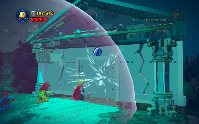 Go forth, reaching to the sunken building - That Sinking Feeling | Walkthrough - Walkthrough - LEGO Marvel Super Heroes Game Guide & Walkthrough