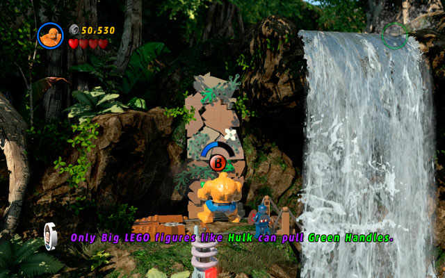 Defeat all opponents, and watch out for the cannons placed on the both sides of the clearing - destroy them using Captain Americas shield - Rapturous Rise | Walkthrough - Walkthrough - LEGO Marvel Super Heroes Game Guide & Walkthrough