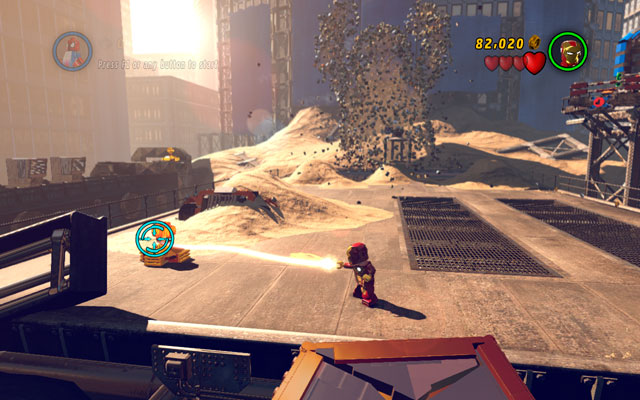 To collect this minikit you must melt five gold ventilators - Sand Central Station | Minikit Sets - Minikit Sets - LEGO Marvel Super Heroes Game Guide & Walkthrough