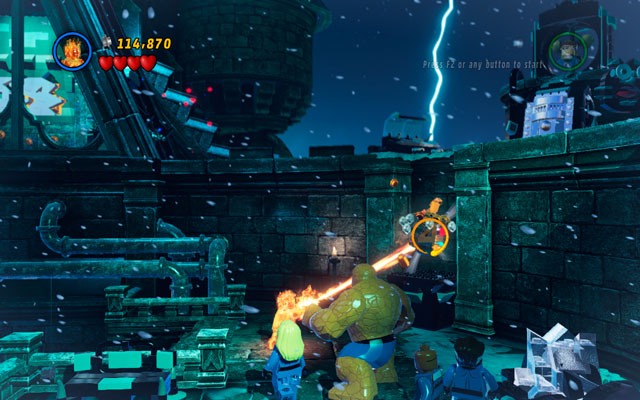 Rescue Human Torch and then turn right, approaching to the golden statue - Doctor in the House | Minikit Sets - Minikit Sets - LEGO Marvel Super Heroes Game Guide & Walkthrough