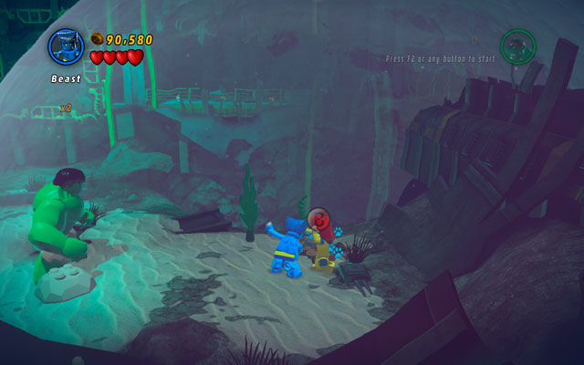 To obtain this minikit, you must dig three sand piles under the water (on the last stage) - That Sinking Feeling | Minikit Sets - Minikit Sets - LEGO Marvel Super Heroes Game Guide & Walkthrough