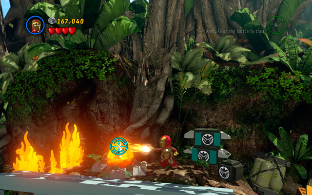 Second one is hidden on the right, near to the S - Rapturous Rise | Minikit Sets - Minikit Sets - LEGO Marvel Super Heroes Game Guide & Walkthrough