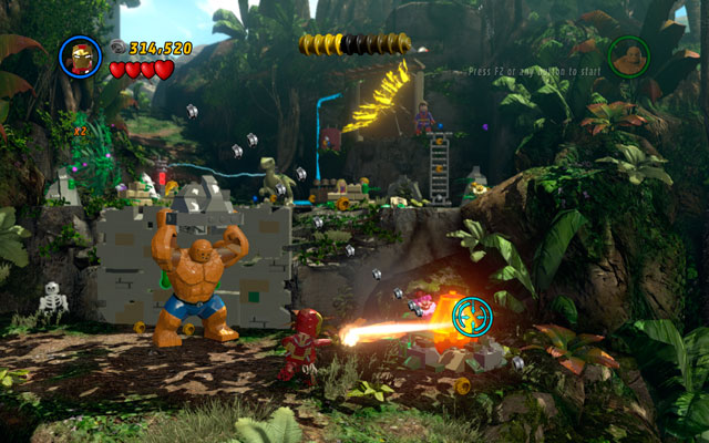 Fourth egg is located a little bit on the right, just under the wall - Rapturous Rise | Minikit Sets - Minikit Sets - LEGO Marvel Super Heroes Game Guide & Walkthrough