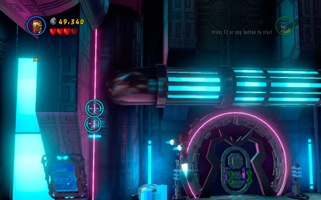 Third is hidden on the left from the exit, in the upper corner - A Doom With a View | Minikit Sets - Minikit Sets - LEGO Marvel Super Heroes Game Guide & Walkthrough