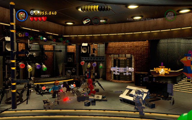 Go to the nearest door and destroy a silver blockade witch your rockets - House Party Protocol | Maps - Maps - LEGO Marvel Super Heroes Game Guide & Walkthrough