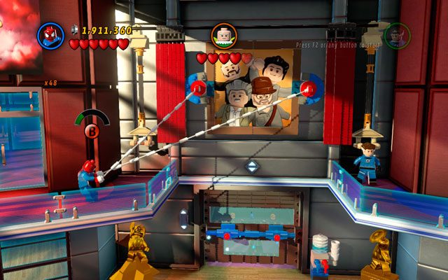 Now choose Spider-Man and approach the left side of the curtain - Nuff Said | Maps - Maps - LEGO Marvel Super Heroes Game Guide & Walkthrough