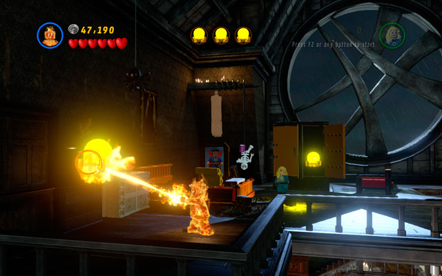 Use Human Torch to melt three targets - now you can go downstairs and face the enemy - Stranger Danger | Maps - Maps - LEGO Marvel Super Heroes Game Guide & Walkthrough