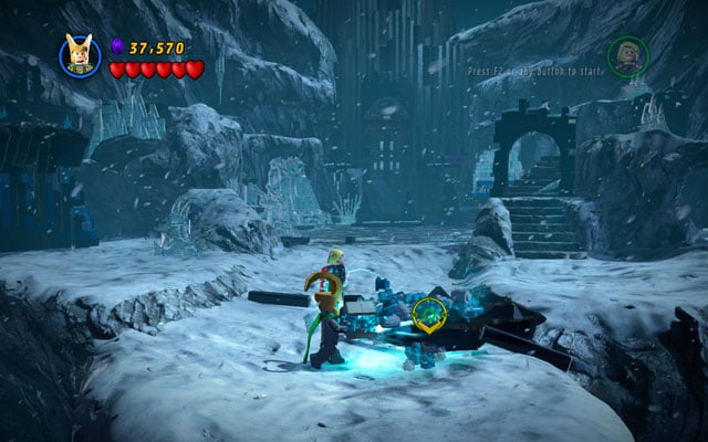 Go to the black stone, placed in the middle of the location - Bro-tunheim | Maps - Maps - LEGO Marvel Super Heroes Game Guide & Walkthrough