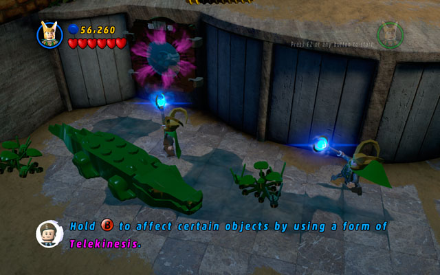 After pumping out water from the pond, choose any character with telekinesis power (e - Reptilian Ruckus | Deadpool Bonus Missions: Collectables - Deadpool Bonus Missions: Collectables - LEGO Marvel Super Heroes Game Guide & Walkthrough