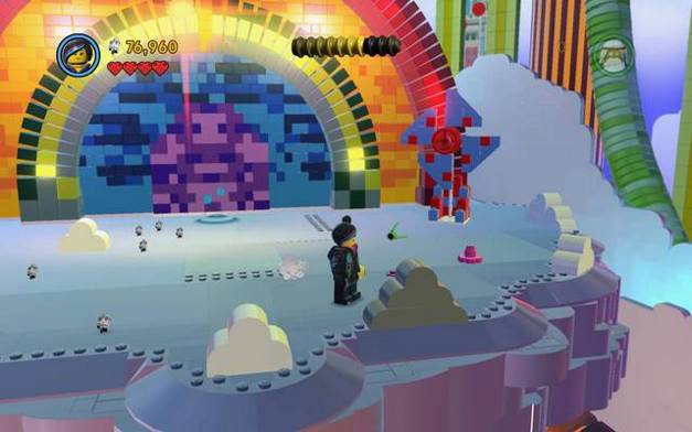 Some of the clouds are darker - destroy them - Welcome to Cloud Cuckoo Land - The story mode - The LEGO Movie Videogame - Game Guide and Walkthrough