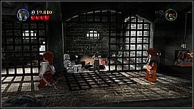 Put the object on the green floor panel in front of Jack's cell and release him - Port Royale - walkthrough - The Curse of the Black Pearl - LEGO Pirates of the Caribbean: The Video Game - Game Guide and Walkthrough