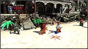 Outside look for the barrel lying upside down - Port Royale - walkthrough - The Curse of the Black Pearl - LEGO Pirates of the Caribbean: The Video Game - Game Guide and Walkthrough