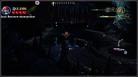 As Elisabeth get to the other side using the green bars - Isla de Muerta - walkthrough - The Curse of the Black Pearl - LEGO Pirates of the Caribbean: The Video Game - Game Guide and Walkthrough