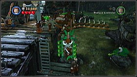 To fire the cage use Jack's sword to activate the mechanism near the machine - A Touch of Destiny - walkthrough - Dead Man's Chest - LEGO Pirates of the Caribbean: The Video Game - Game Guide and Walkthrough