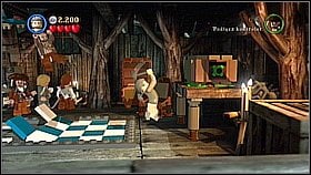 In the hut grab the two ropes to open the door upstairs - A Touch of Destiny - walkthrough - Dead Man's Chest - LEGO Pirates of the Caribbean: The Video Game - Game Guide and Walkthrough