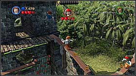Go back inside and throw Will's ax at the target - Isla Cruces - walkthrough - Dead Man's Chest - LEGO Pirates of the Caribbean: The Video Game - Game Guide and Walkthrough