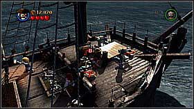 As Jack turn the mast on the left pushing two elements as pair - Kraken - walkthrough - Dead Man's Chest - LEGO Pirates of the Caribbean: The Video Game - Game Guide and Walkthrough