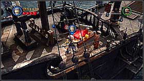 Down in pair turn the mast as much as you can - Kraken - walkthrough - Dead Man's Chest - LEGO Pirates of the Caribbean: The Video Game - Game Guide and Walkthrough