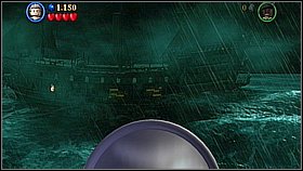 Go right and turn the helm near the mast (three times) - Maelstrom - walkthrough - At World's End - LEGO Pirates of the Caribbean: The Video Game - Game Guide and Walkthrough