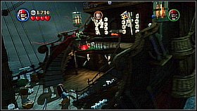 Bottle 8 - On the main deck look for the bottle using Jack's compass - Queen Annes Revenge - bottles - On Stranger Tides - LEGO Pirates of the Caribbean: The Video Game - Game Guide and Walkthrough