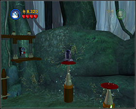 Use the Force (if you've lost Yoda, you'll have to get him by returning to the central isle) to lower the two