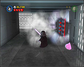 At the end of the corridor shown on the screenshot there's a Dark Side door, and behind it - a minikit - Death Star Escape - Freeplay Mode - Episode IV - LEGO Star Wars II: The Original Trilogy - Game Guide and Walkthrough