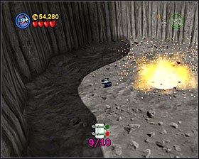 Use the torpedo on the violet target behind the second TIE Fighter gate - Falcon Flight - Freeplay Mode - Episode V - LEGO Star Wars II: The Original Trilogy - Game Guide and Walkthrough