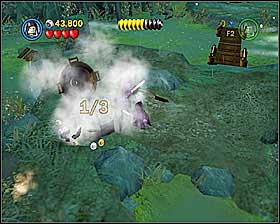 In the area where Luke was training with Yoda on his back, open up the three manholes - Dagobah - Freeplay Mode - Episode V - LEGO Star Wars II: The Original Trilogy - Game Guide and Walkthrough