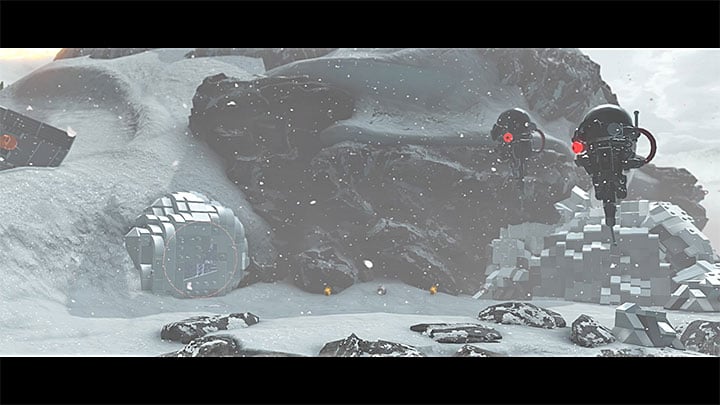 Drones appear by the wreck - Chapter 8 - Starkiller Sabotage | Minikits and red bricks - Minikits and red LEGO bricks - LEGO Star Wars: The Force Awakens Game Guide