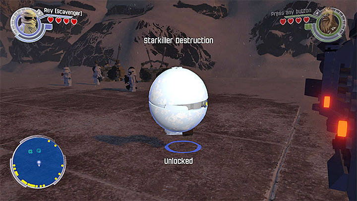 A chance to accomplish the bonus stage Starkiller Destruction will take place at the very end of your adventure - Bonus Mission - Starkiller Destruction | Walkthrough - Side missions - LEGO Star Wars: The Force Awakens Game Guide