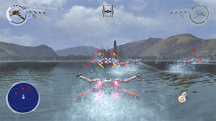 Shoot down the TIE fighters and then the transporters - Chapter 6 - Battle of Takodana | Walkthrough - Story Mode - LEGO Star Wars: The Force Awakens Game Guide