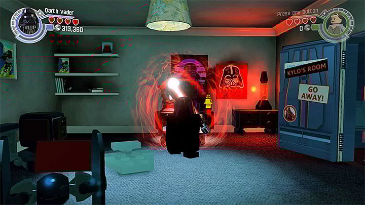 Use the dark side of the Force on the red objects - Poe to the Rescue | Minikits and red bricks - Minikits and red LEGO bricks - LEGO Star Wars: The Force Awakens Game Guide