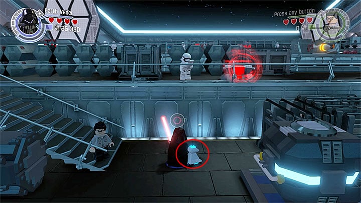 The first droid. - Chapter 2 - Escape from the Finalizer | Minikits and red bricks - Minikits and red LEGO bricks - LEGO Star Wars: The Force Awakens Game Guide