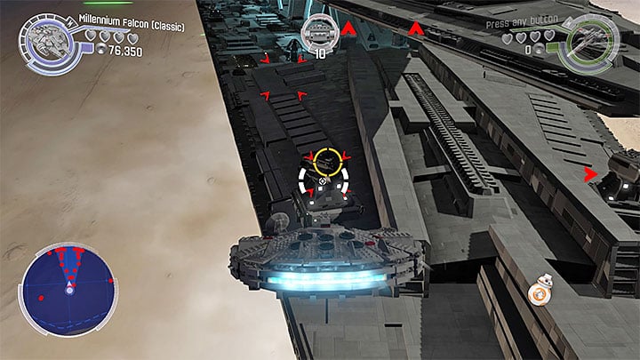 A sample turret to destroy. - Chapter 2 - Escape from the Finalizer | Minikits and red bricks - Minikits and red LEGO bricks - LEGO Star Wars: The Force Awakens Game Guide