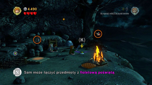 To start the fire, switch to Sam and press (K) while beside the wood - Weathertop - Walkthrough - Act I - LEGO The Lord of the Rings - Game Guide and Walkthrough