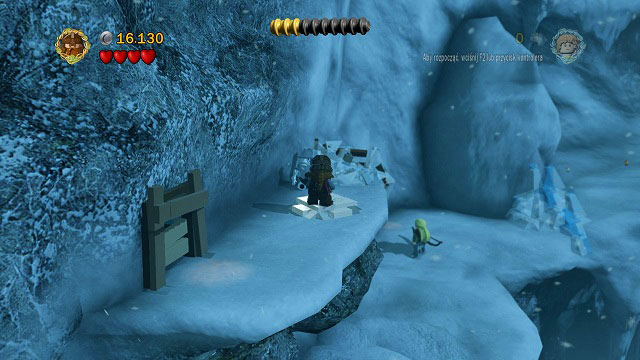 Right beside the rope there's a cracked brick - The Pass of Caradhras - Walkthrough - Act I - LEGO The Lord of the Rings - Game Guide and Walkthrough