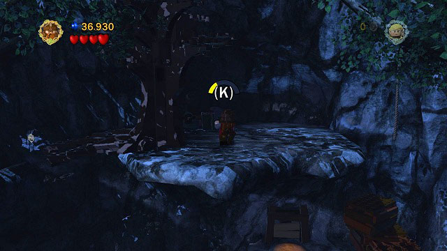 After reaching the rock ledge you have to hit the pile of chests to create yourself a path above - The Pass of Caradhras - Walkthrough - Act I - LEGO The Lord of the Rings - Game Guide and Walkthrough