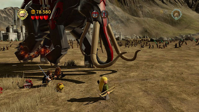 Reinforcements consisting of Aragorn, Legolas and Gimli (and of course the whole undead army which will be fighting in the background with Sauron's forces) will arrive - Battle of Pelennor Fields - Walkthrough - Act III - LEGO The Lord of the Rings - Game Guide and Walkthrough