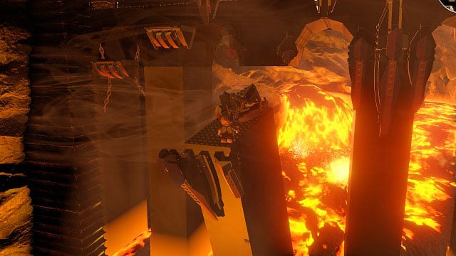 Build rails from the bricks found here and return up - Mount Doom - Walkthrough - Act III - LEGO The Lord of the Rings - Game Guide and Walkthrough